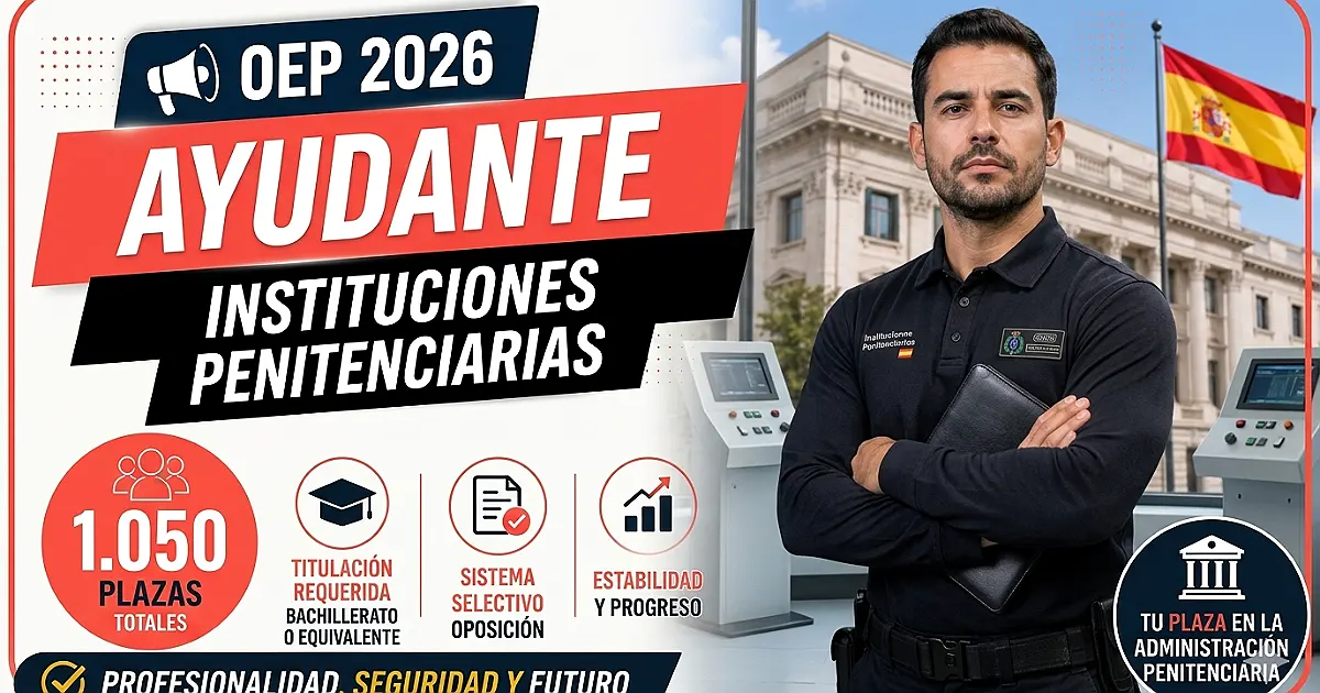 Convocatoria Masiva de Ayudante de Instituciones Penitenciarias: 1.050 Plazas para Acceder a un Empleo Público Estable
